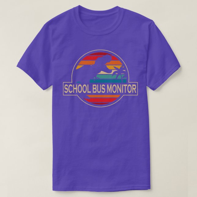 Camiseta Dinossauro de Monitor de Ônibus Escolar (Frente do Design)