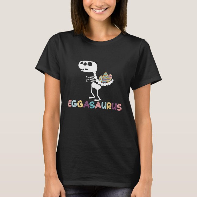 Camiseta Dinossauro de Ovo de Páscoa Eggasaurus Stegosaurus (Frente)