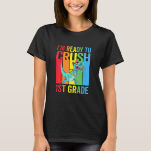 Camiseta Dinossauro De Primeiro Grau Retrô No Primeiro Dia