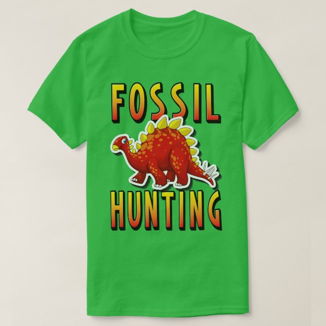 Camiseta Dinossauro de Stegossauro Fóssil (Frente do Design)