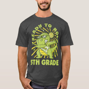 Camiseta Dinossauro De T-Rex Cute Preparado Para Rock Grau