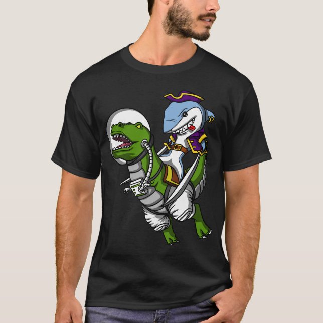 Camiseta Dinossauro de T-Rex do espaço da equitação do (Frente)