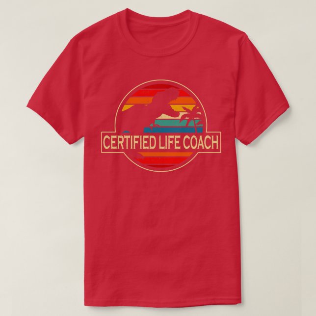 Camiseta Dinossauro de treinador de vida certificado (Frente do Design)