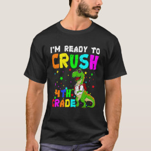 Camiseta Dinossauro De Volta à Escola Estou Pronto Para Det