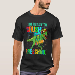Camiseta Dinossauro de volta à escola Estou pronto para esm