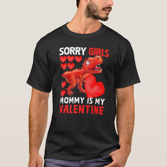Camiseta Dinossauro, Desculpem, Mamãe De Meninas É Minha Na (Frente)