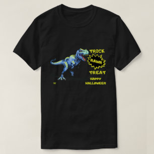 Camiseta Dinossauro Dia de as Bruxas engraçado "TRICK RAWR