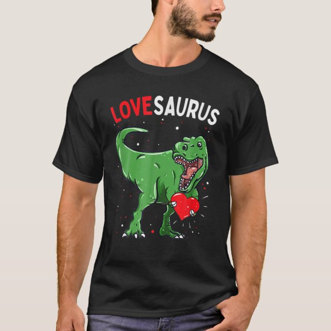 Camiseta Dinossauro dia de os namorados Lovesaurus T Rex Vd (Frente)
