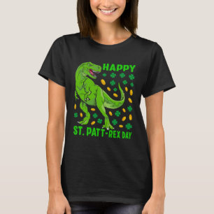 Camiseta Dinossauro Dia de São Patrício Feliz Rua Pat Trex