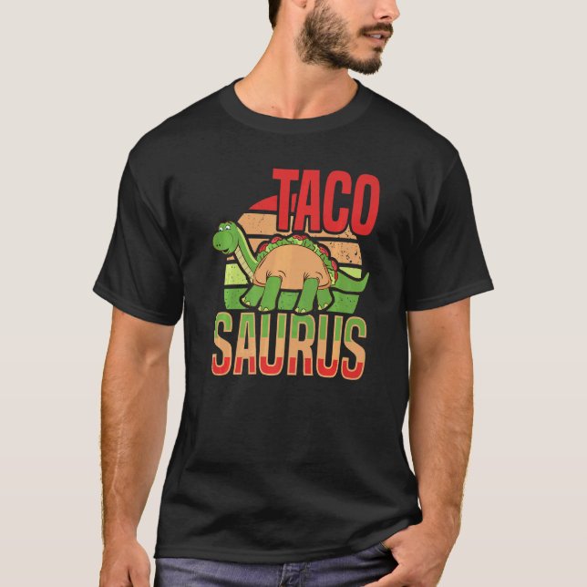 Camiseta Dinossauro Dia Nacional do Taco Taco Saurus Dino T (Frente)