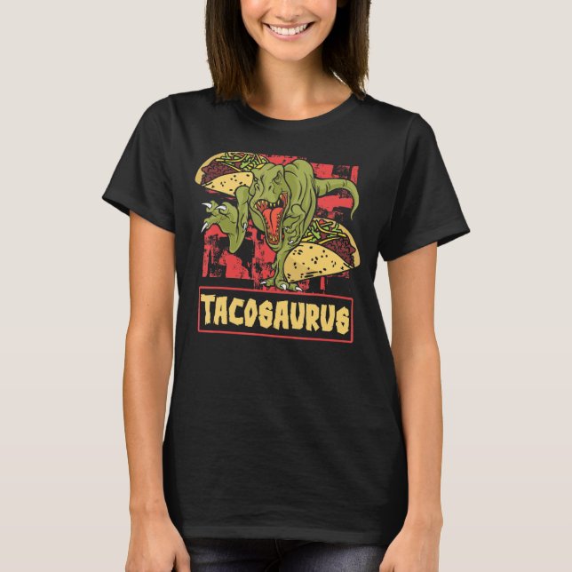 Camiseta Dinossauro Dia Nacional do Taco Taco Saurus Dino T (Frente)
