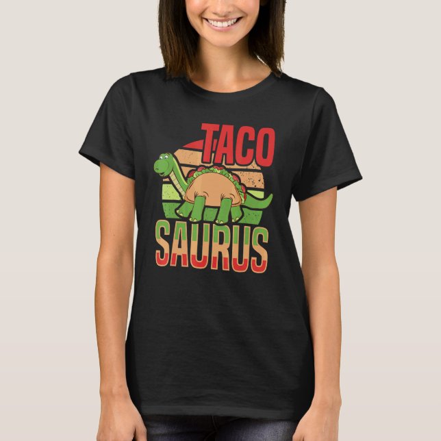 Camiseta Dinossauro Dia Nacional do Taco Taco Saurus Dino T (Frente)