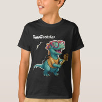Dinossauro DinoRockstar com óculos e microfones ou
