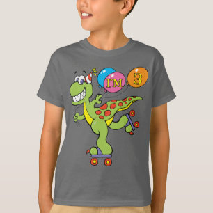 Camiseta Dinossauro do aniversário de 3 anos