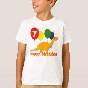 Camiseta Dinossauro do feliz aniversario 7 anos de t-shirt