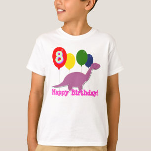 Camiseta Dinossauro do feliz aniversario 8 anos de t-shirt