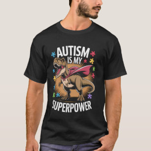 Camiseta Dinossauro do Mês de Aceitação da Conscientização