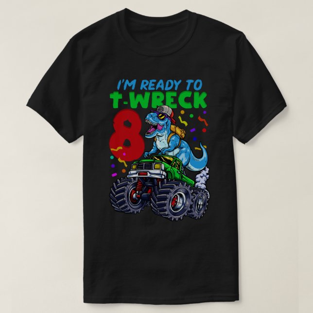 Camiseta Dinossauro do Monstro do Aniversário (Frente do Design)