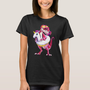 Camiseta Dinossauro do Partido piscina Unicorn Flutuante Cu