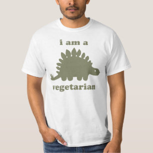Camiseta Dinossauro do Stegosaurus do vegetariano - verde
