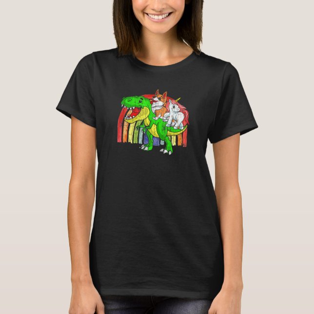 Camiseta Dinossauro do Unicórnio da Gado Australiano (Frente)