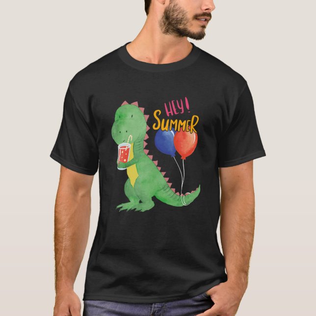 Camiseta Dinossauro Doce Com Refrescamento De Limonada Fo (Frente)