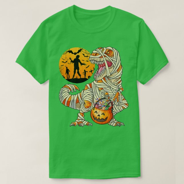 Camiseta Dinossauro é Mamãe Pumpkin Halloween Boys Toddler (Frente do Design)