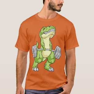 Camiseta Dinossauro Elevação de Peso Rex Malhação Gym Worko