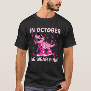 Camiseta Dinossauro Em Outubro Vestimos Criança De Cancer D