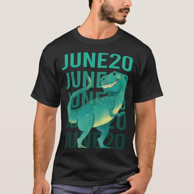 Camiseta Dinossauro engraçado - 20 de 20 de junho (Frente)