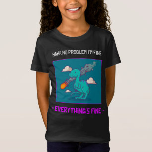 Camiseta Dinossauro Engraçado Asteroide Está Tudo Bem