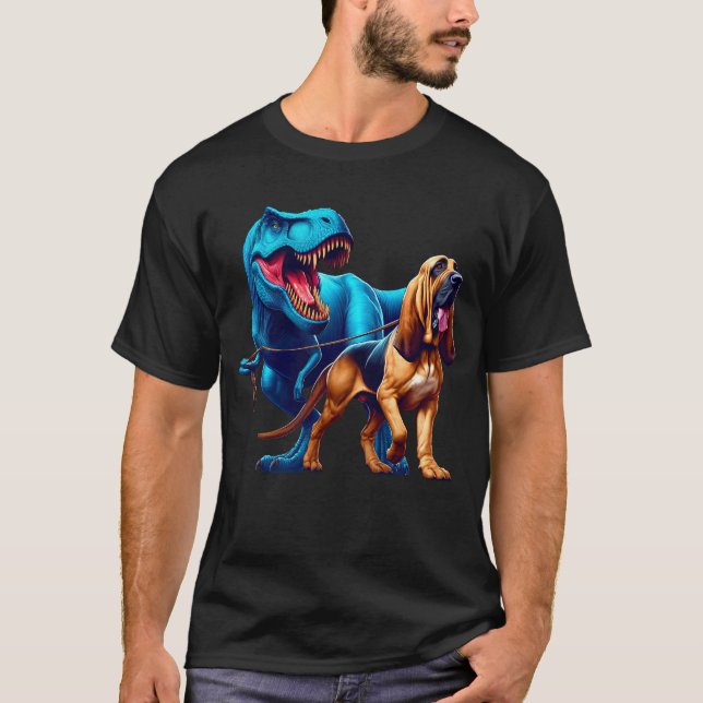 Camiseta Dinossauro Engraçado Cachorro Caminhando (Frente)