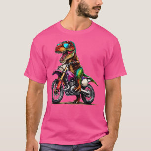 Camiseta Dinossauro Engraçado De T Rex Na Bicicleta Dirt
