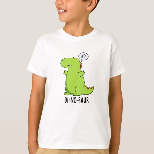 Camiseta Dinossauro Engraçado Di-no-saur (Frente)