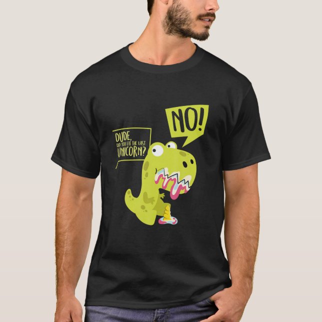 Camiseta Dinossauro Engraçado Eu Rex Eu Comi O Último Unico (Frente)
