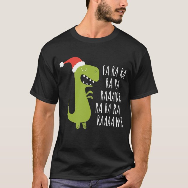 Camiseta Dinossauro Engraçado Fa Ra Ra Rawr Rawr Natal T Re (Frente)