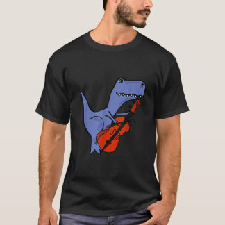 Camiseta Dinossauro Engraçado Jogando Cello