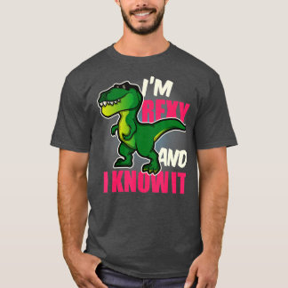 Camiseta Dinossauro Engraçado Rex Para Crianças Jovens E Ad