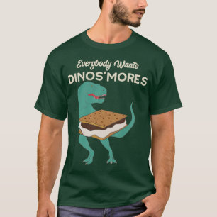 Camiseta Dinossauro Engraçado Smores acampando DinoSmores