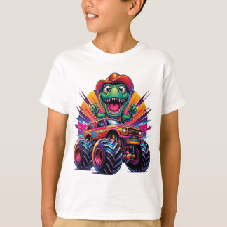Camiseta Dinossauro Engraçado T Rex Em T-Shirt Monster Truc