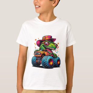 Camiseta Dinossauro Engraçado T Rex Em T-Shirt Monster Truc