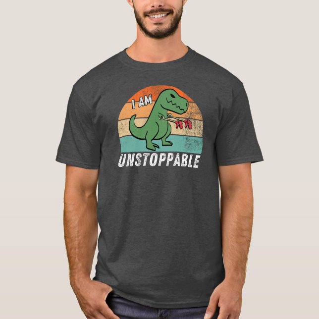 Camiseta Dinossauro Engraçado T Rex Eu Sou Imparável (Frente)