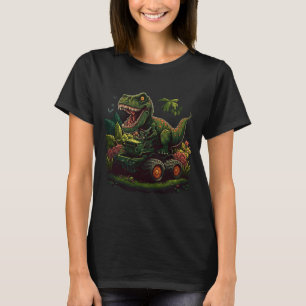 Camiseta Dinossauro Engraçado Tomando Monstro do Caminhão J