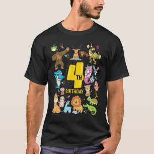 Camiseta Dinossauro Engraçado Unicórnio Flamingo Llama 4 An
