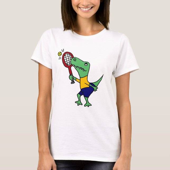 Camiseta Dinossauro engraçado UV de T-Rex que joga desenhos (Frente)