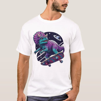 Camiseta Dinossauro Espacial de Skate