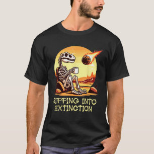 Camiseta Dinossauro Esqueleto Divertido A Entrar No Eixo Da