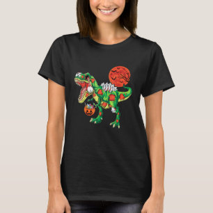 Camiseta Dinossauro Esqueleto T Rex Assustador Para Meninos