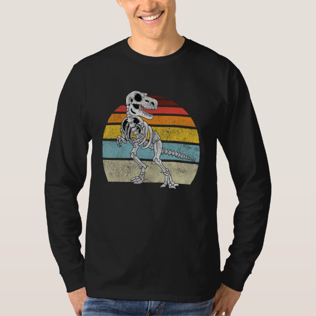 Camiseta Dinossauro Esqueleto T Rex Bones Dino Fóssil Rua R (Frente)