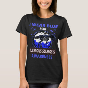 Camiseta Dinossauro Eu Visto Azul Para Esclerose TUBEROSA